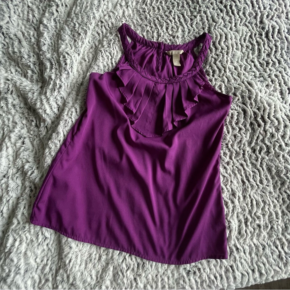Royal purple braided tank
